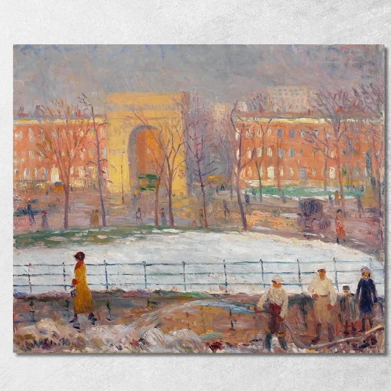 Éboueurs À Washington Square William James Glackens tableau impression sur toile