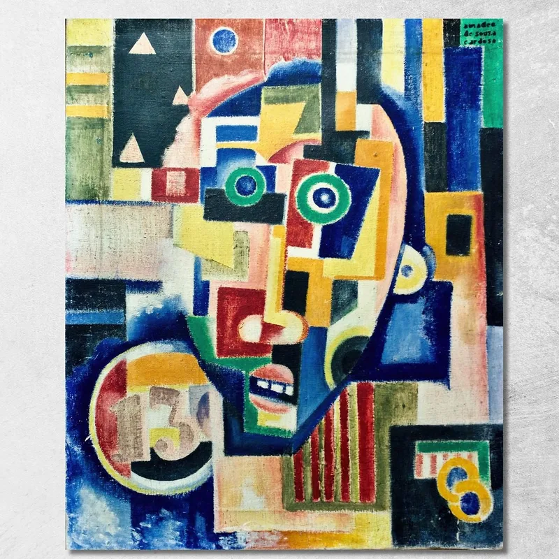 Promontory Head Indigo Seas Of Ossian Rose Orange Amadeo de Souza-Cardoso canvas print