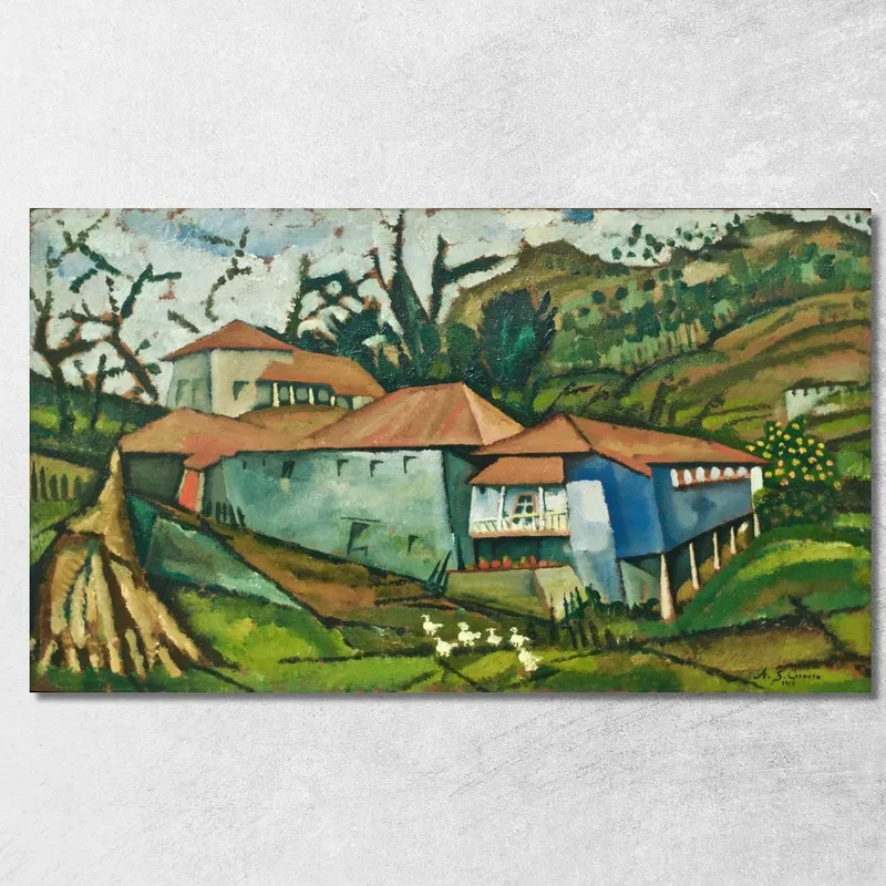 Small River House Amadeo de Souza-Cardoso canvas print