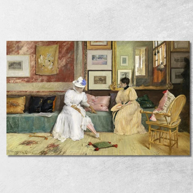 Una Chiamata Amichevole William Merritt Chase quadro stampa su tela