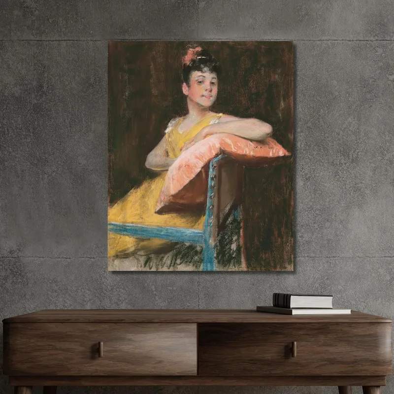 Une Fille En Jaune La Robe Jaune William Merritt Chase