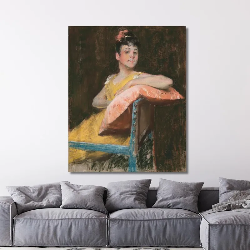 Une Fille En Jaune La Robe Jaune William Merritt Chase