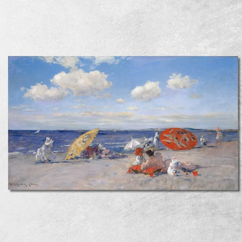 In Riva Al Mare William Merritt Chase quadro stampa su tela