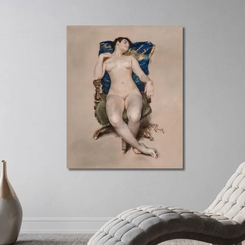 Nu Sans Titre Se Reposant Sur Une Chaise William Merritt Chase