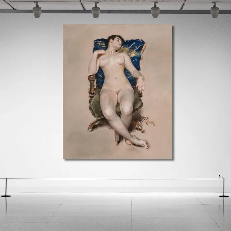 Nu Sans Titre Se Reposant Sur Une Chaise William Merritt Chase
