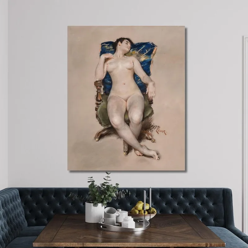 Nu Sans Titre Se Reposant Sur Une Chaise William Merritt Chase