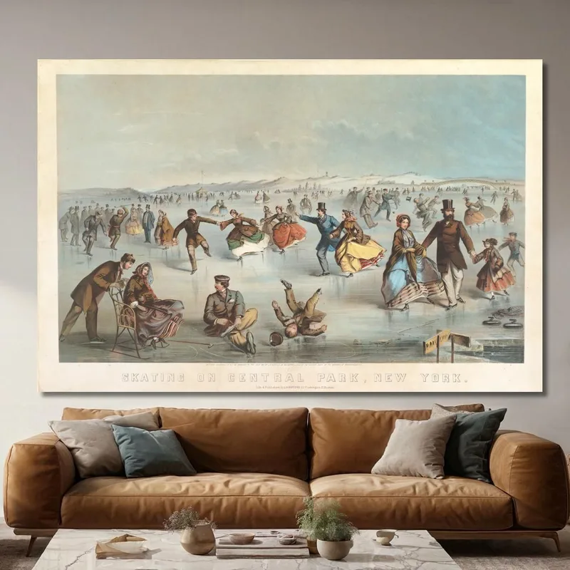 Schlittschuhlaufen Im Central Park New York Winslow Homer
