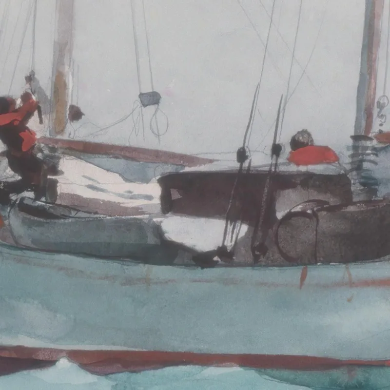 Assunzione Di Provviste Umide Schooner Contrassegnato Newport K. W. Winslow Homer