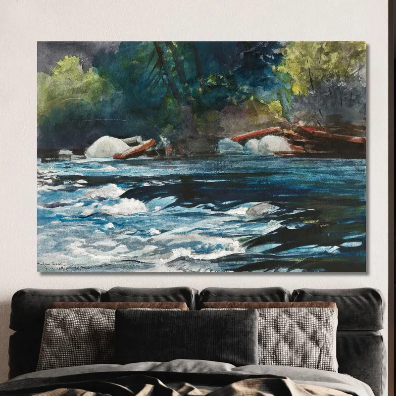 Le Rapide Del Fiume Hudson Adirondacks Winslow Homer