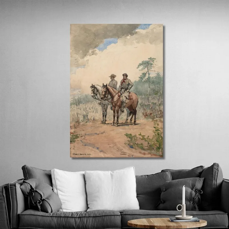 Due Scout Winslow Homer quadro stampa su tela
