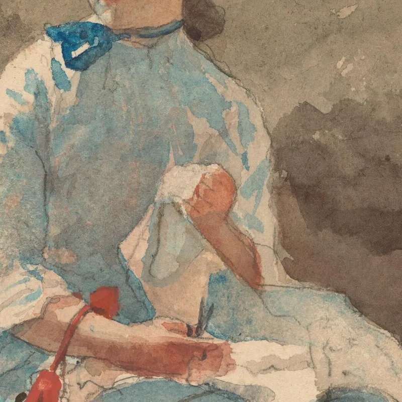 Junge Frau Beim Nähen Winslow Homer