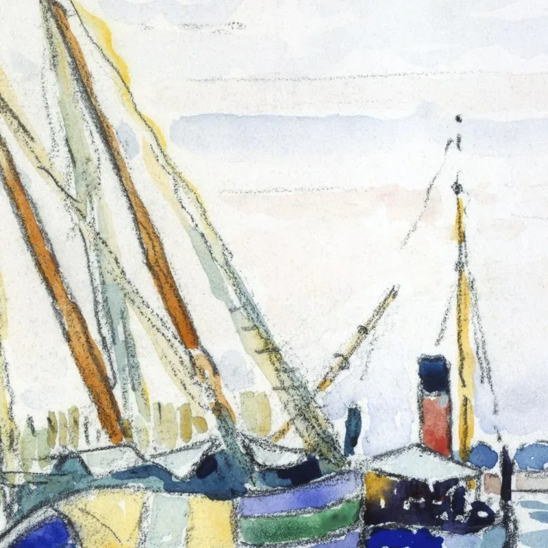 Barche Con Scena Marina Vicino A Venezia Henri Edmond Cross