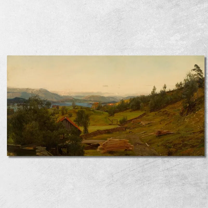 Abend Stord Amaldus Nielsen drucken auf leinwand