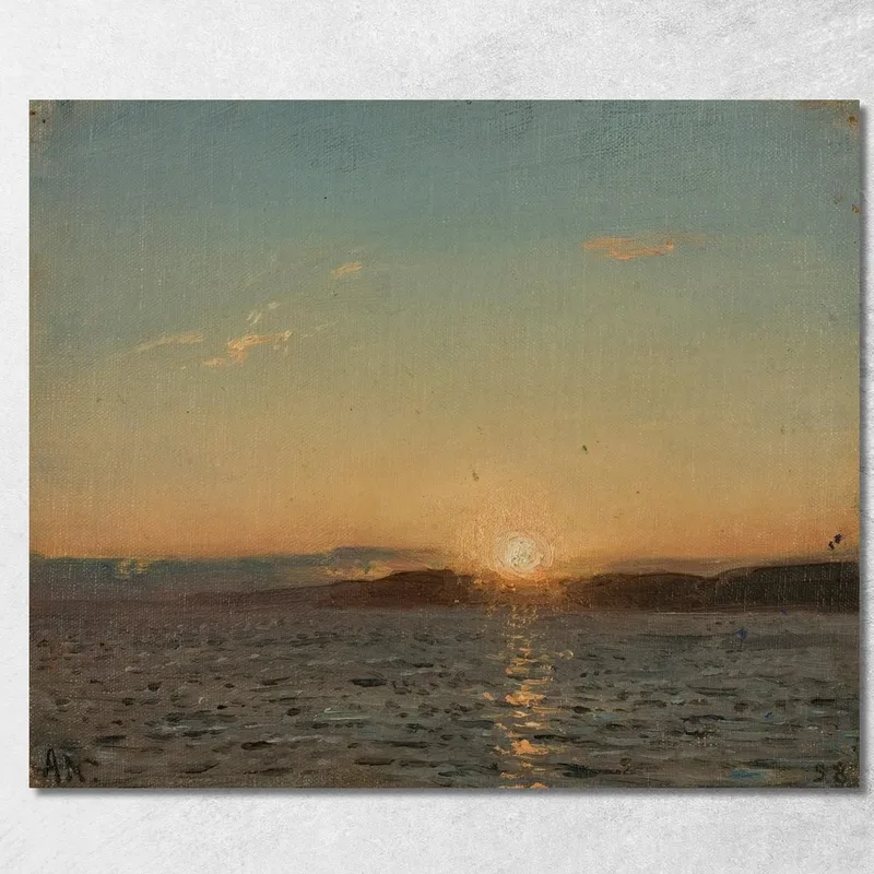 Abendsonne Hvaler Amaldus Nielsen drucken auf leinwand