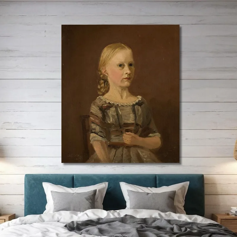 Portrait De La Cousine De L'Artiste Mme Caterine Kamstrup 12 Ans Amaldus Nielsen