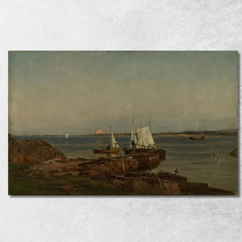 Sommernacht Auf Den Hvaler-Inseln Amaldus Nielsen drucken auf leinwand