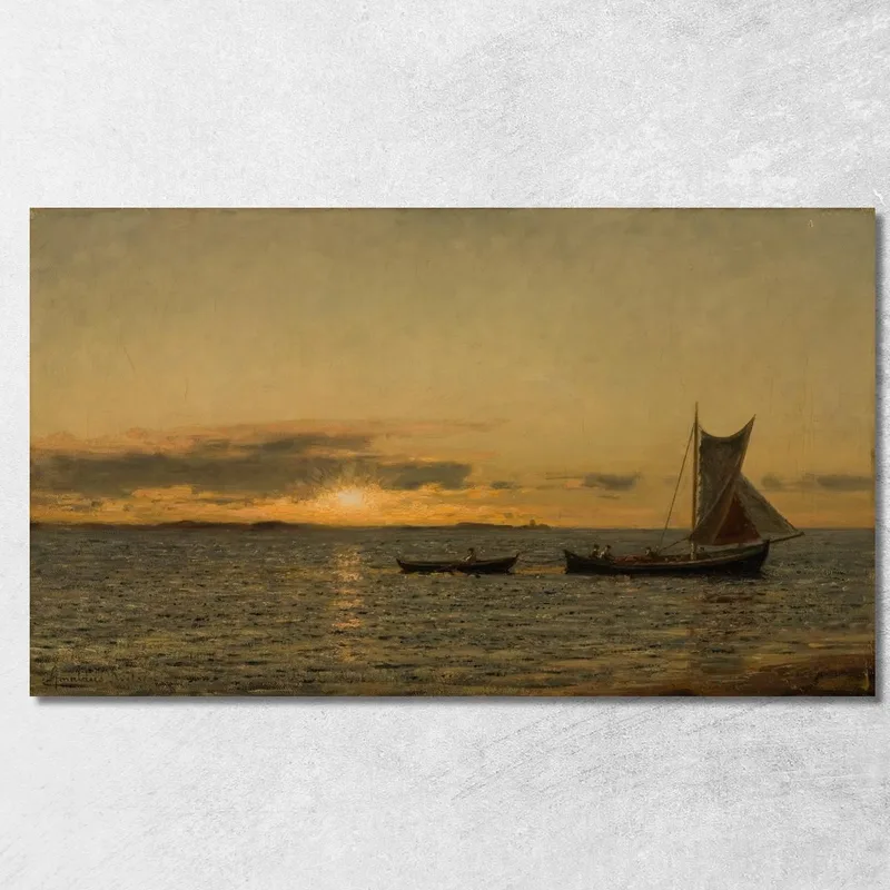 Beim Sonnenuntergang Amaldus Nielsen drucken auf leinwand