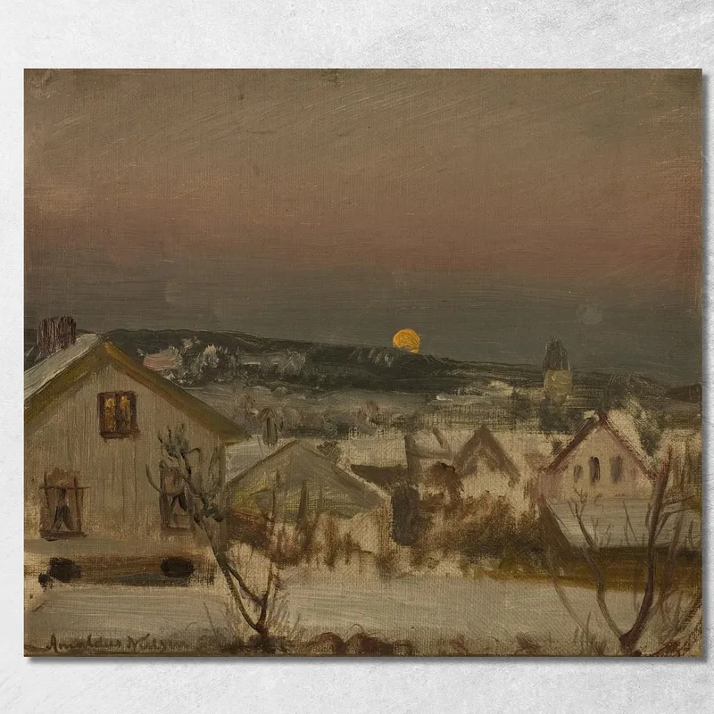 Winterabend Vom Atelierfenster Aus Amaldus Nielsen drucken auf leinwand