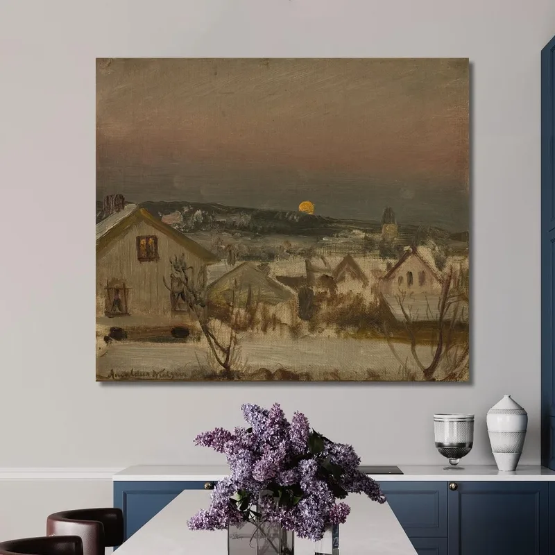 Noche De Invierno Desde La Ventana Del Estudio Amaldus Nielsen