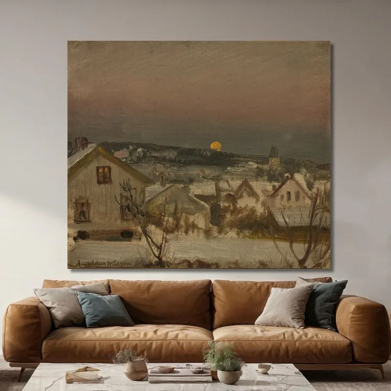 Noche De Invierno Desde La Ventana Del Estudio Amaldus Nielsen