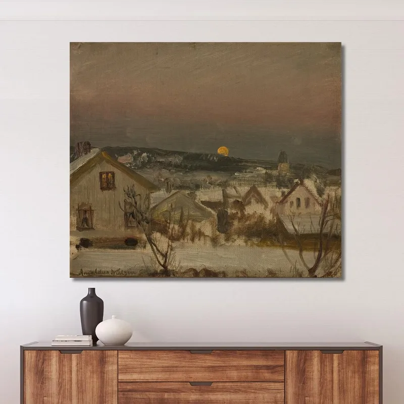 Noche De Invierno Desde La Ventana Del Estudio Amaldus Nielsen