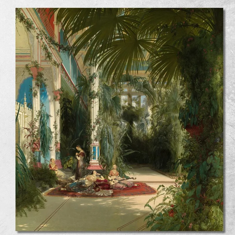 El Interior De La Casa De Las Palmeras En La Isla Pfaueninsel, Cerca De Potsdam Carl Blechen cuadro en lienzo