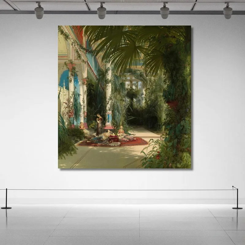 El Interior De La Casa De Las Palmeras En La Isla Pfaueninsel Cerca De Potsdam Carl Blechen
