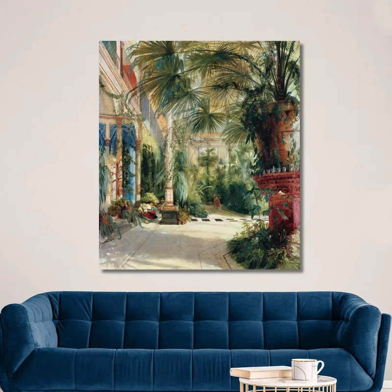 El Interior De La Casa De Las Palmeras Carl Blechen