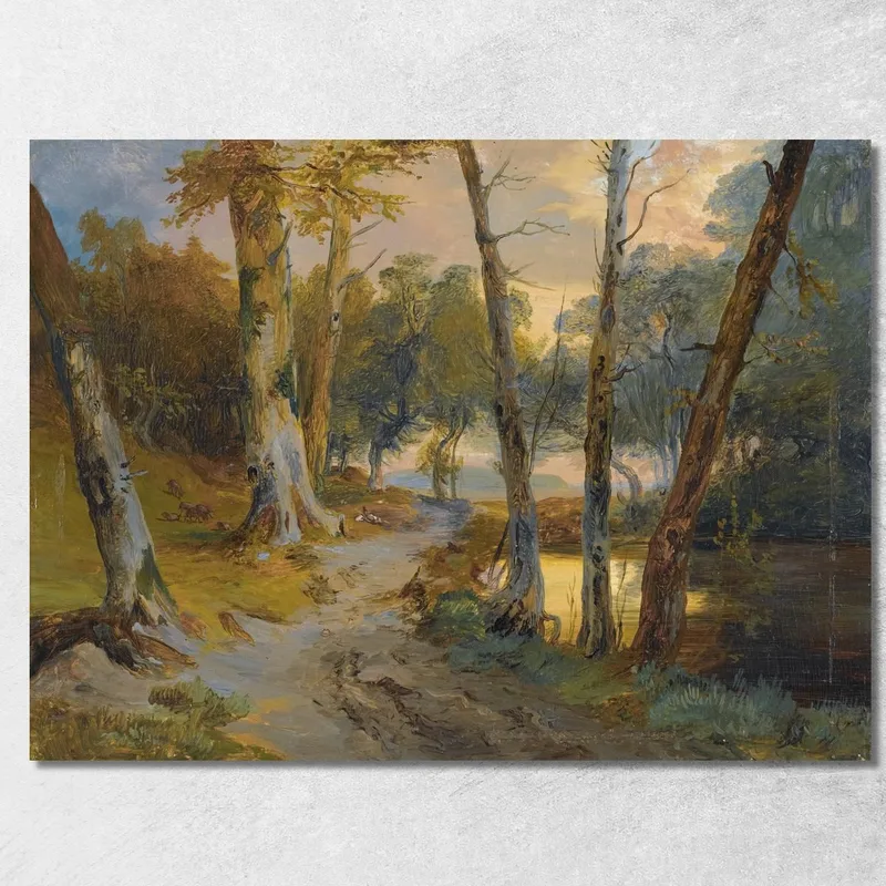 Bosque Con Pequeño Estanque Interior Del Bosque Con Estanque Carl Blechen cuadro en lienzo