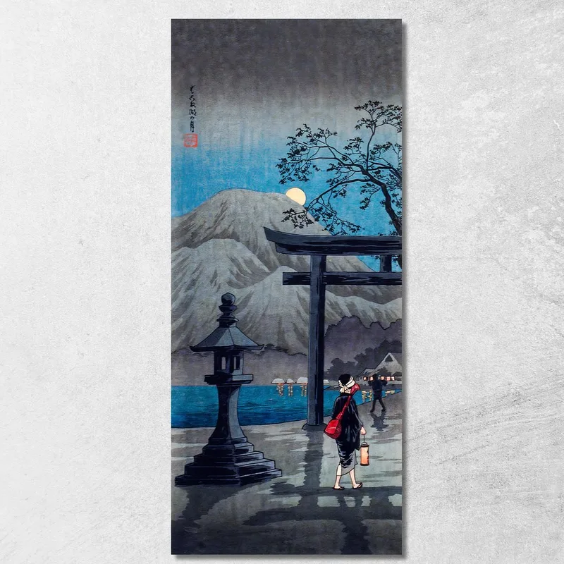 Lago Hakone Al Chiaro Di Luna Hiroaki Takahashi quadro stampa su tela