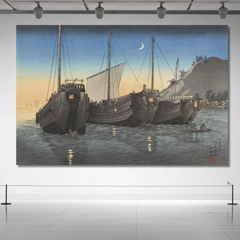 Jonques Dans La Baie D'Inatori Izu Hiroaki Takahashi