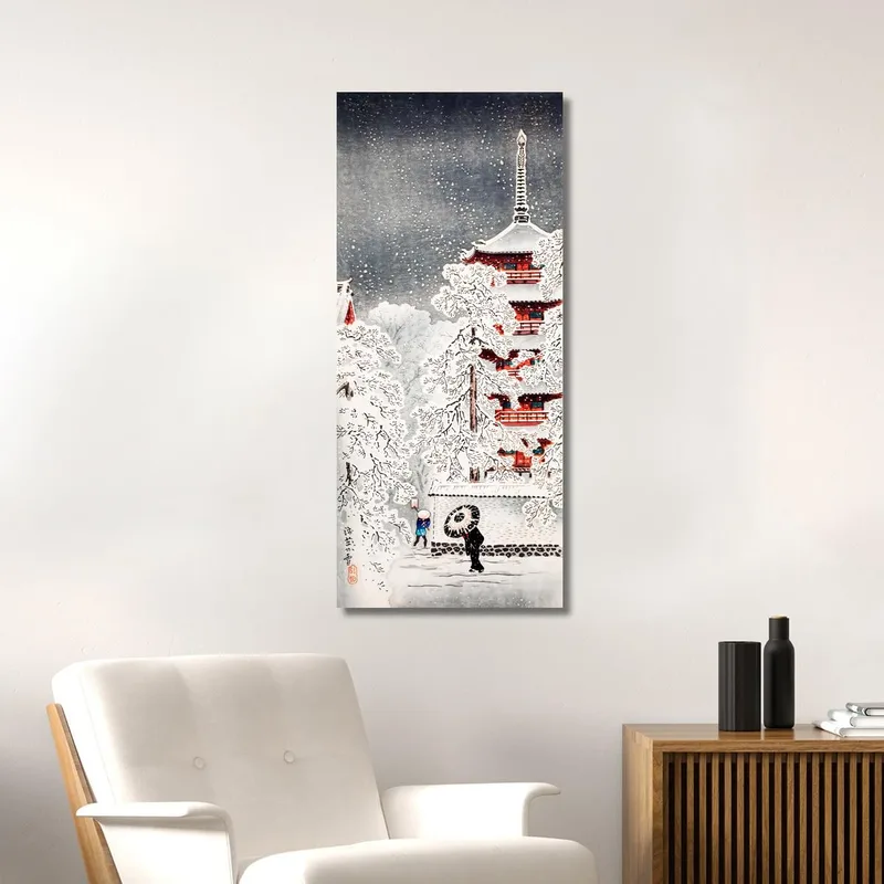 Snow At Asakusa Yedo Musashi Province Hiroaki Takahashi