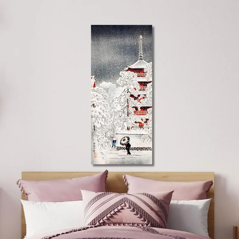 Snow At Asakusa Yedo Musashi Province Hiroaki Takahashi