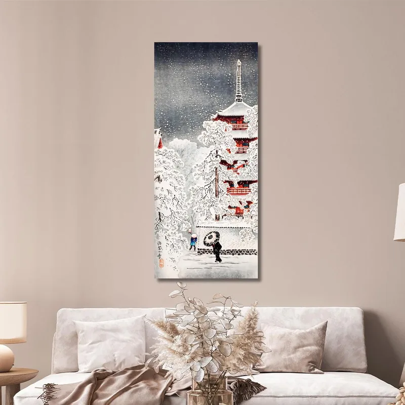 Snow At Asakusa Yedo Musashi Province Hiroaki Takahashi