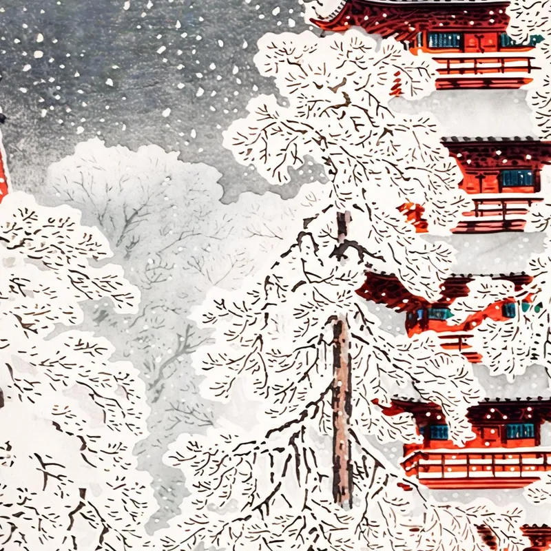 Snow At Asakusa Yedo Musashi Province Hiroaki Takahashi