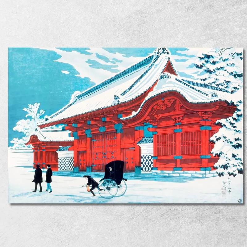 La Porta Rossa Di Hongo Nella Neve Hiroaki Takahashi quadro stampa su tela