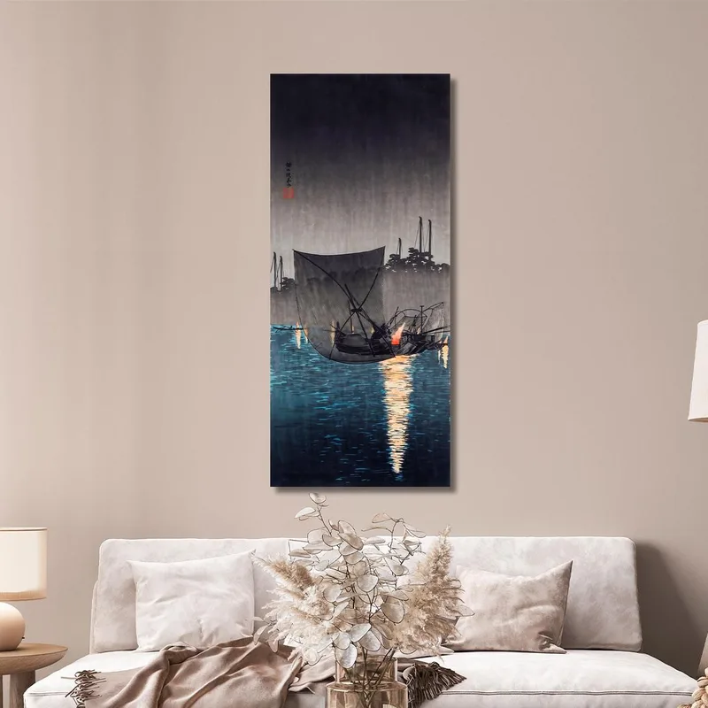 Reti Da Pesca Dell'Isola Di Tsukuda Di Notte Hiroaki Takahashi
