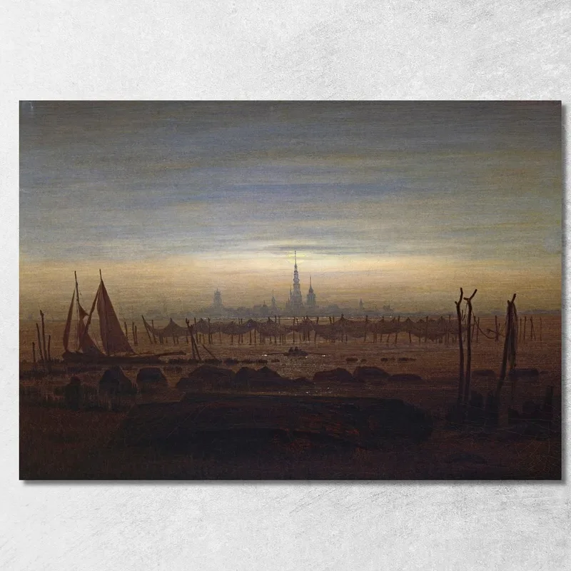 Greifswald Im Mondschein Caspar David Friedrich drucken auf leinwand