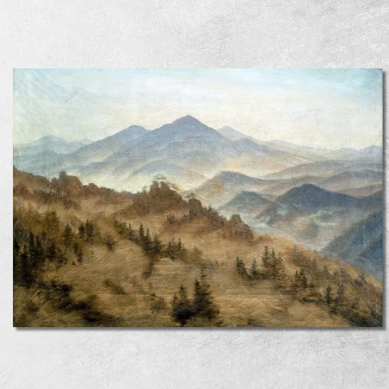 Landschaft Mit Dem Rosenberg Im Böhmischen Gebirge Caspar David Friedrich drucken auf leinwand