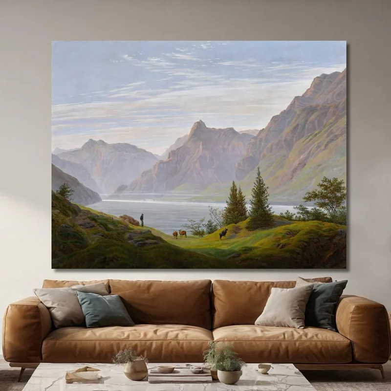Paysage Avec Matin De Lac De Montagne Paysage Avec Matin De Lac De Montagne Caspar David Friedrich