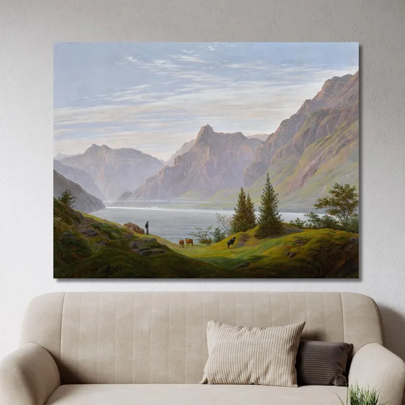 Paysage Avec Matin De Lac De Montagne Paysage Avec Matin De Lac De Montagne Caspar David Friedrich