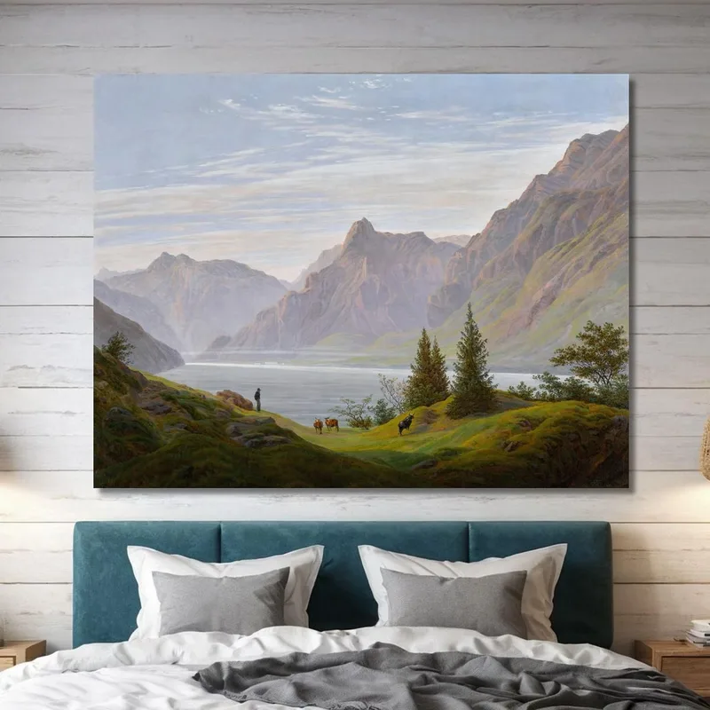 Paysage Avec Matin De Lac De Montagne Paysage Avec Matin De Lac De Montagne Caspar David Friedrich