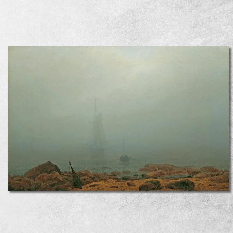 Meeresstrand Im Nebel 1807 Caspar David Friedrich drucken auf leinwand