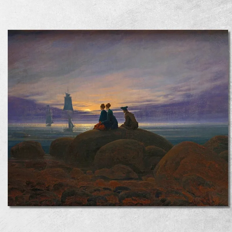 Mondaufgang Über Dem Meer Caspar David Friedrich drucken auf leinwand