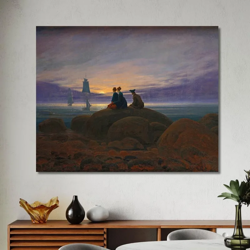 Lever De Lune Sur La Mer Caspar David Friedrich