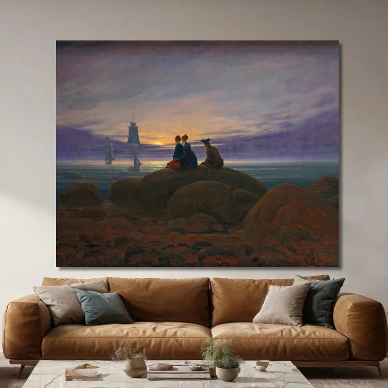 Lever De Lune Sur La Mer Caspar David Friedrich