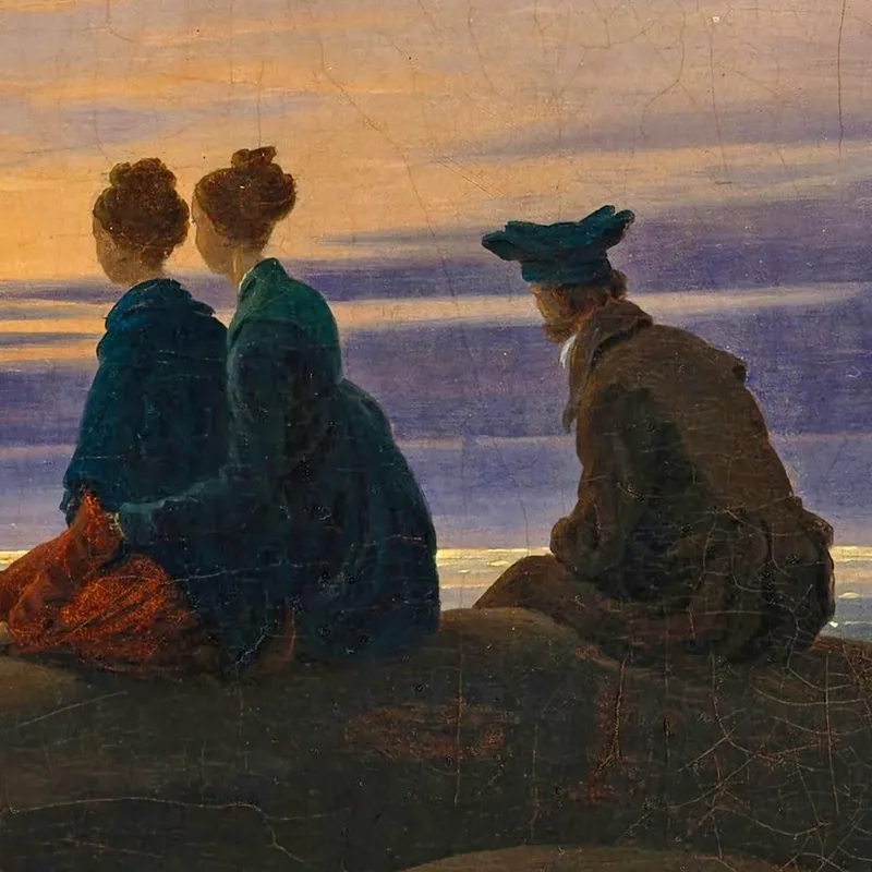 Lever De Lune Sur La Mer Caspar David Friedrich