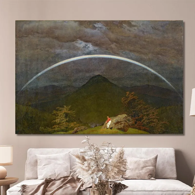 Paysage De Montagne Avec Arc-En-Ciel Vers 1809-1810 Caspar David Friedrich