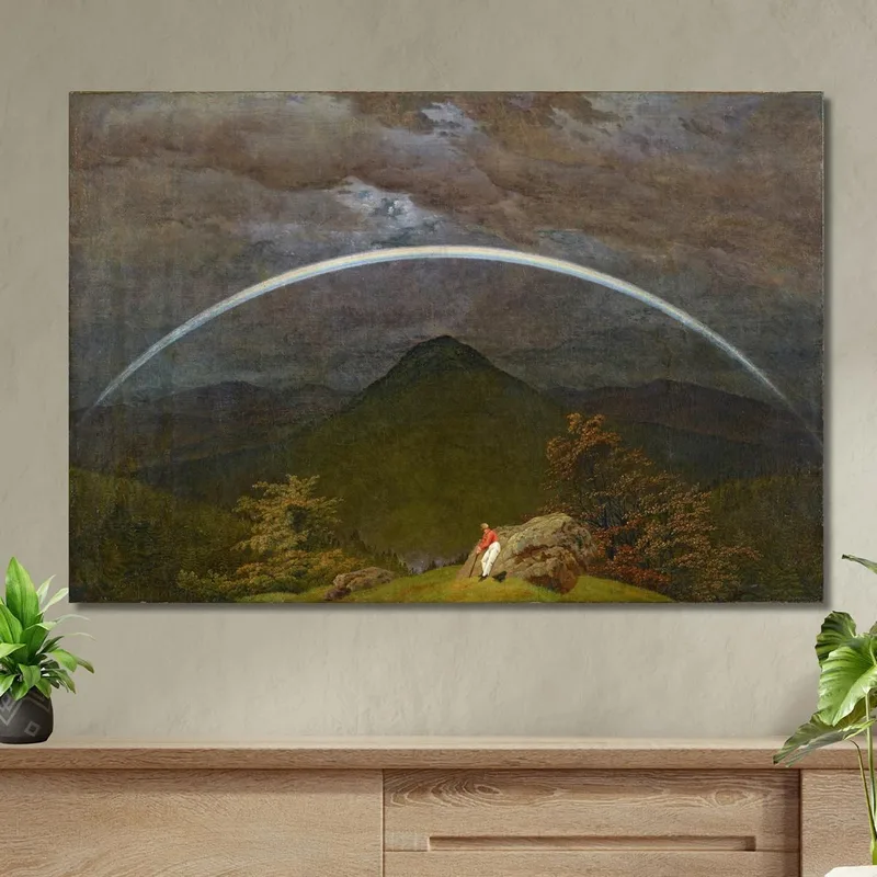 Paysage De Montagne Avec Arc-En-Ciel Vers 1809-1810 Caspar David Friedrich