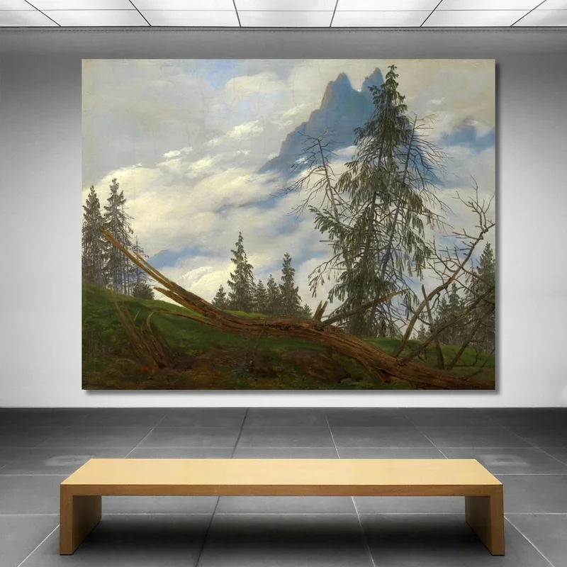 Pico De Montaña Con Nubes A La Deriva Caspar David Friedrich